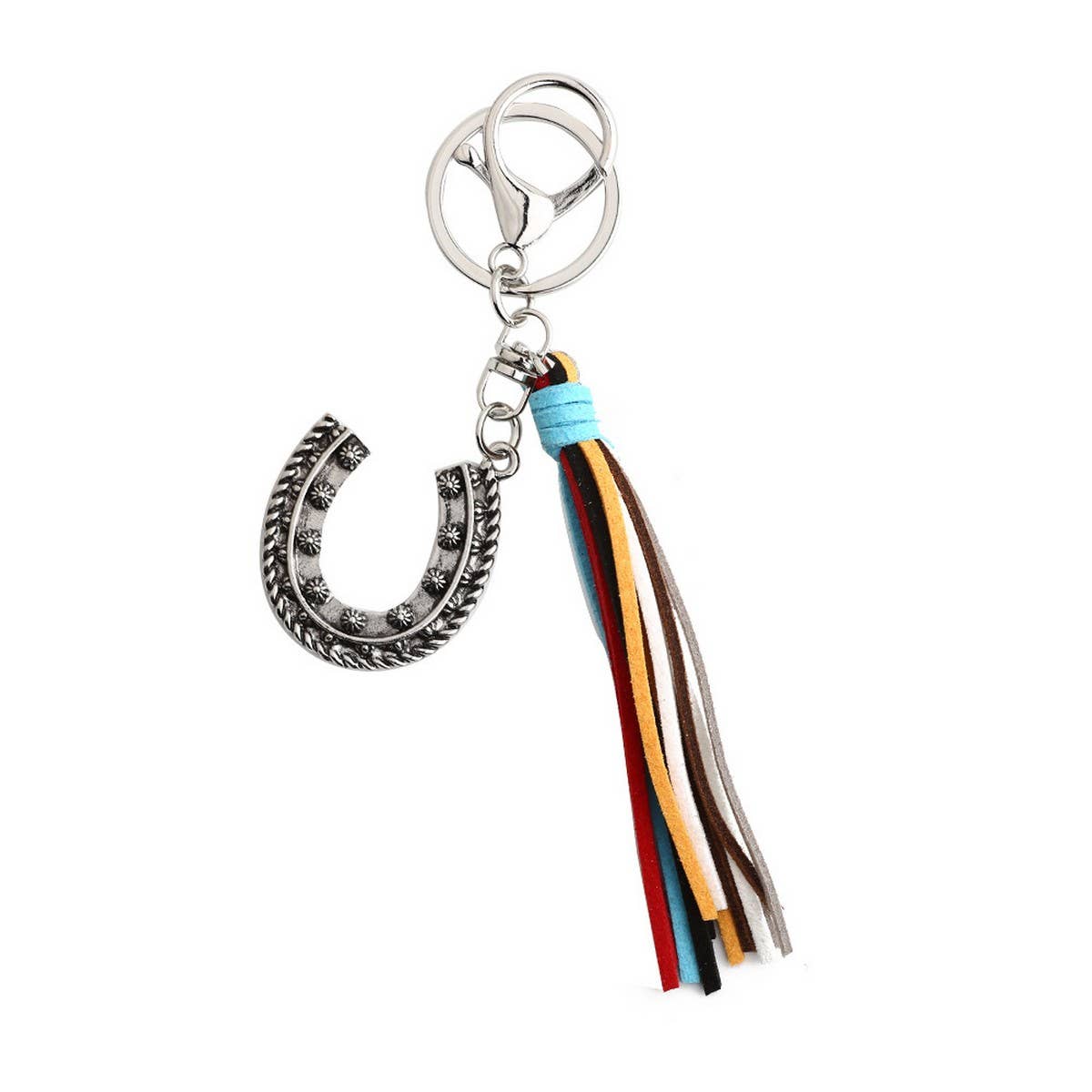 Boho Western Horseshoe Keychain with Vintage Charm_CWAB5084