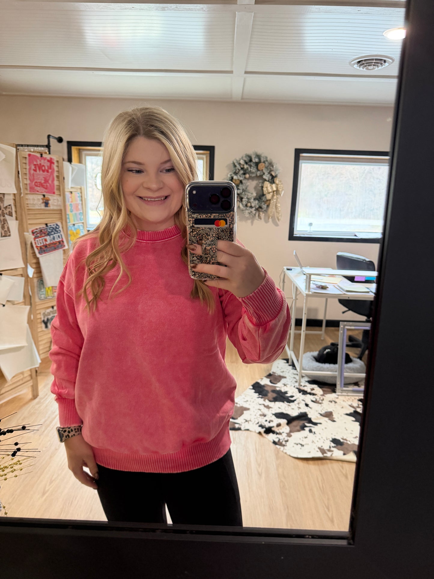 Acid Wash Fleece Oversized Pullover