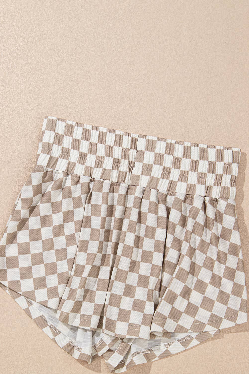 Checkerboard T-Shirt & High-Waist Skorts 2-Piece Set