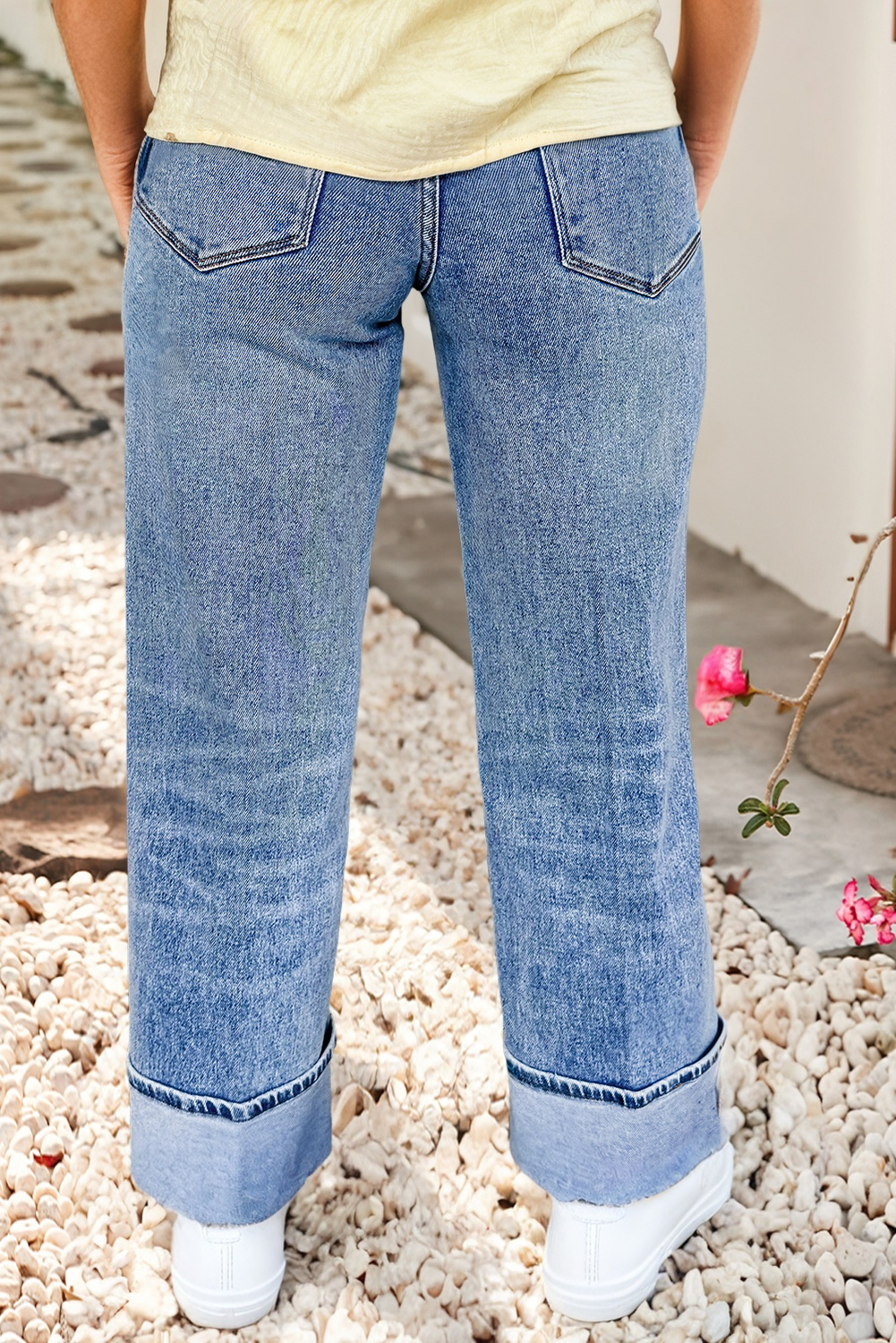 LDC Vintage High Waist Seam Detial Jeans