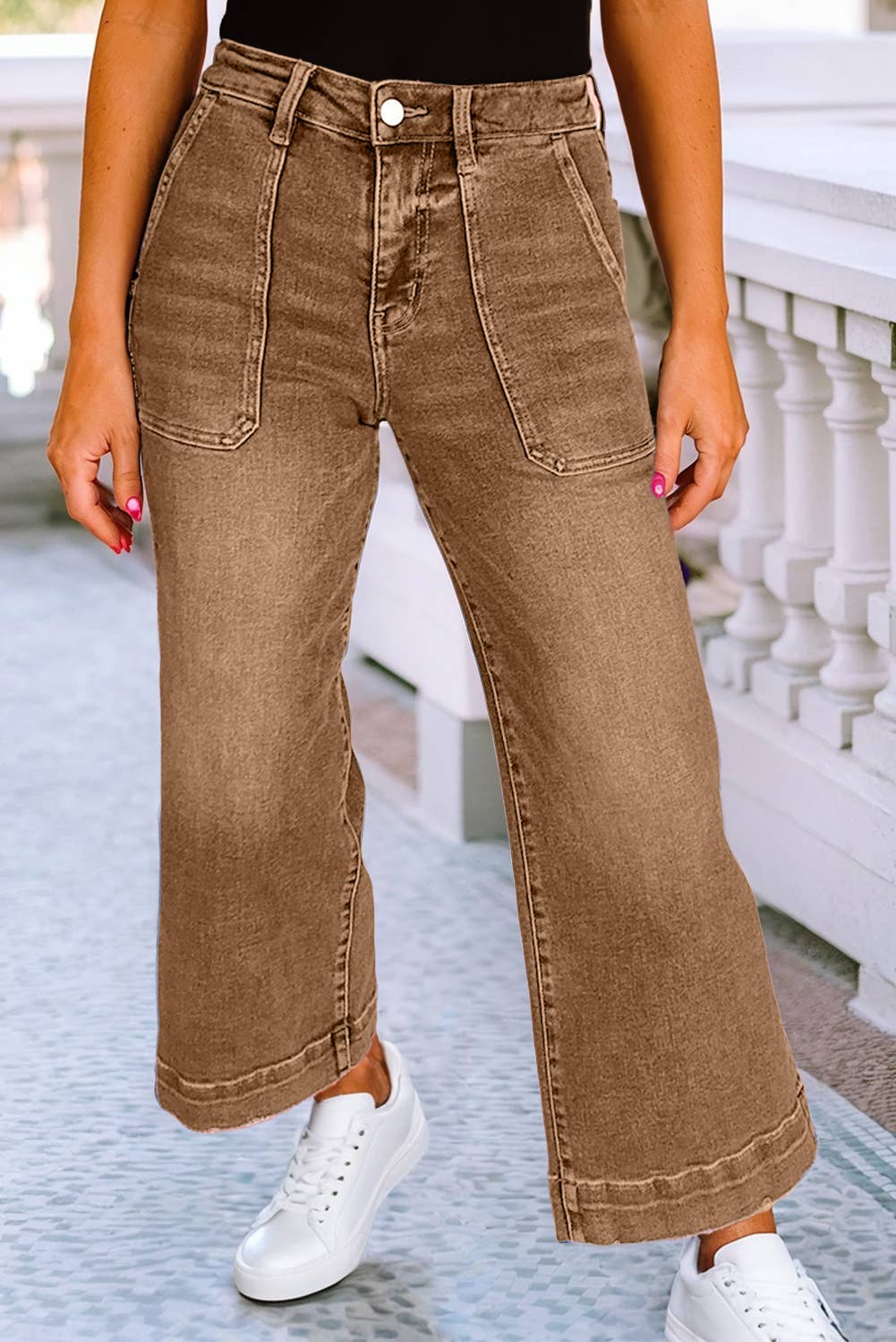 LDC Cropped High Rise Wide Leg Jeans