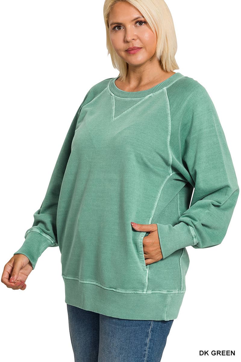 Plus Pigment Dyed French Terry Pullover