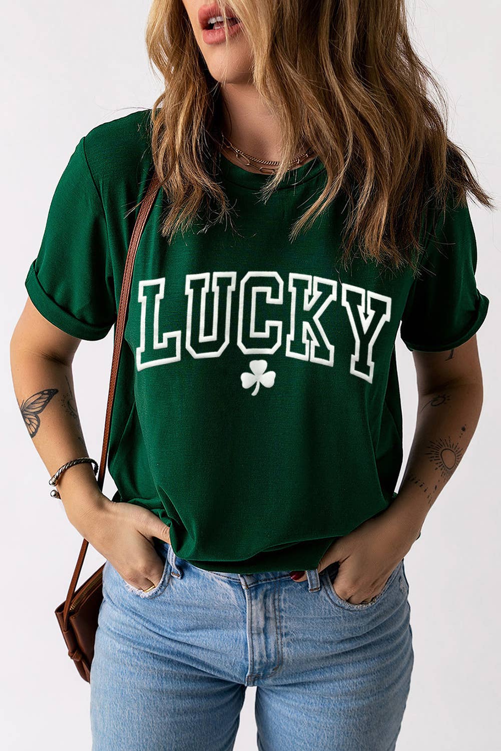 LDC St Patrick Clover Patch Sequin Graphic T-shirt
