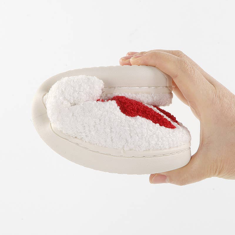 Christmas Sweet Bow Warm Cozy Home Slippers