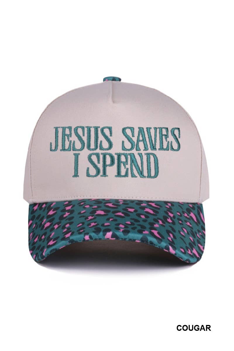 `Jesus Saves I Spend Two Tone Canvas Cotton Cap SI-27995