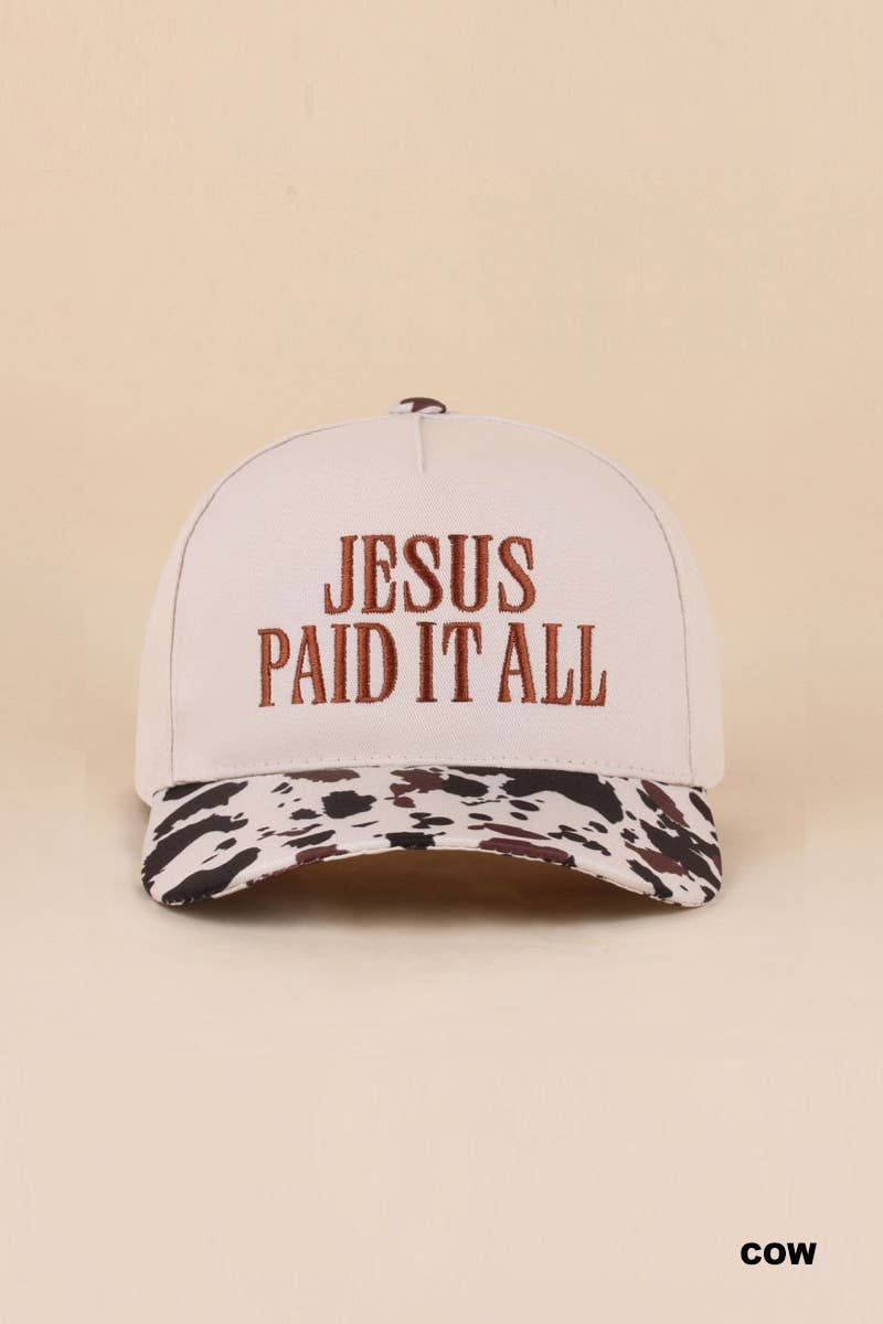 Jesus Paid It All Two Tone Cotton Hat