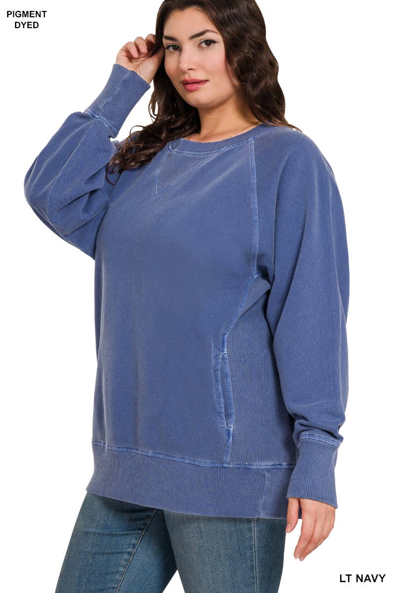 Plus Pigment Dyed French Terry Pullover