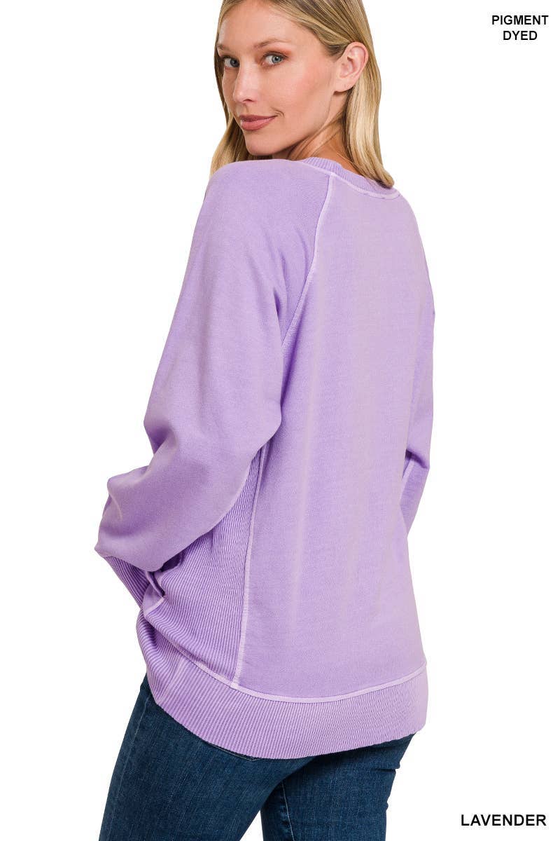 Pigment Dyed French Terry Pullover With Pockets