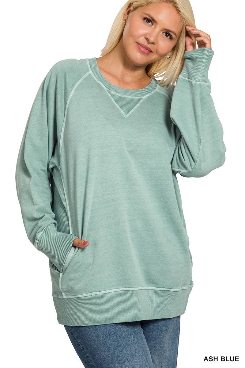 Plus Pigment Dyed French Terry Pullover