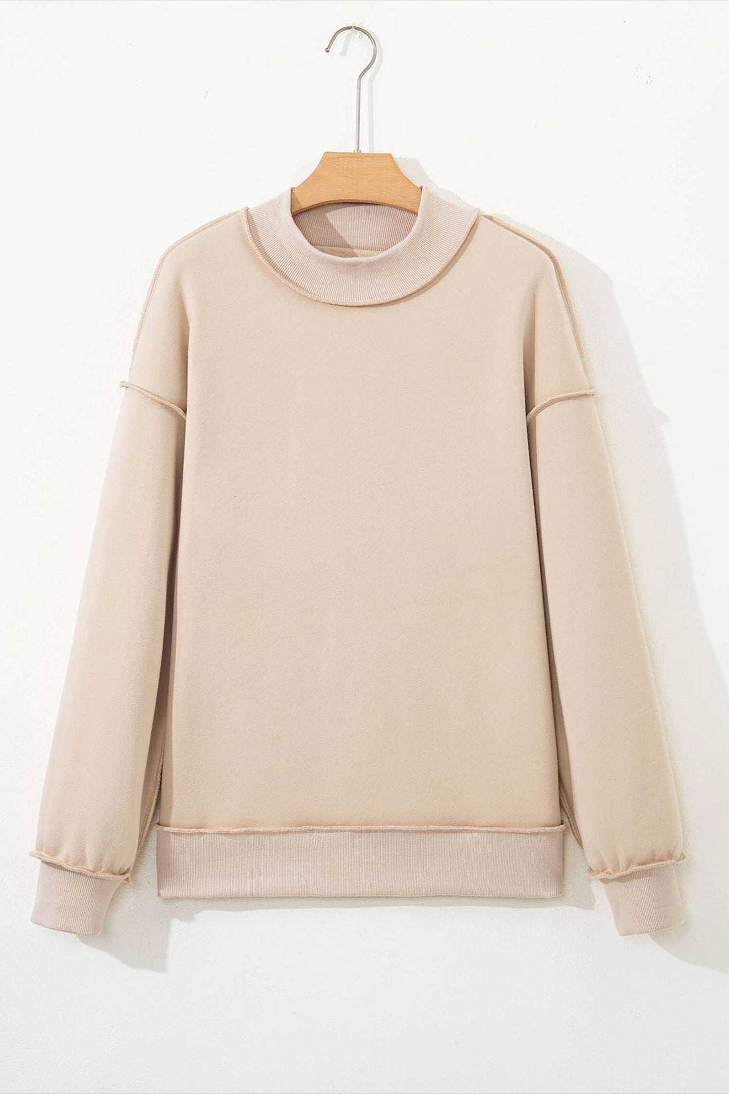 Oversize Drop Shoulder Reversible Mock Neck Sweatshirt| S-4X