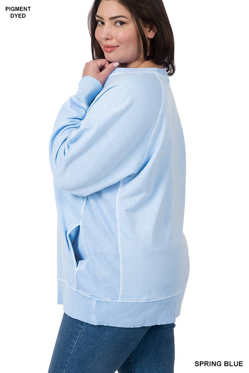 Plus Pigment Dyed French Terry Pullover
