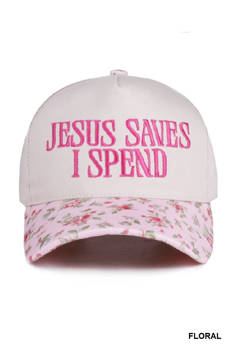 `Jesus Saves I Spend Two Tone Canvas Cotton Cap SI-27995
