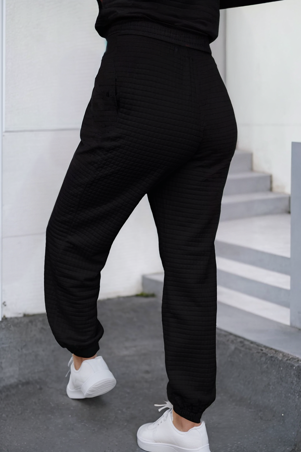 LDC Textured Cropped Tee and Jogger Pants Set