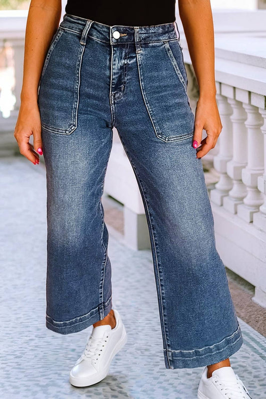 LDC Cropped High Rise Wide Leg Jeans