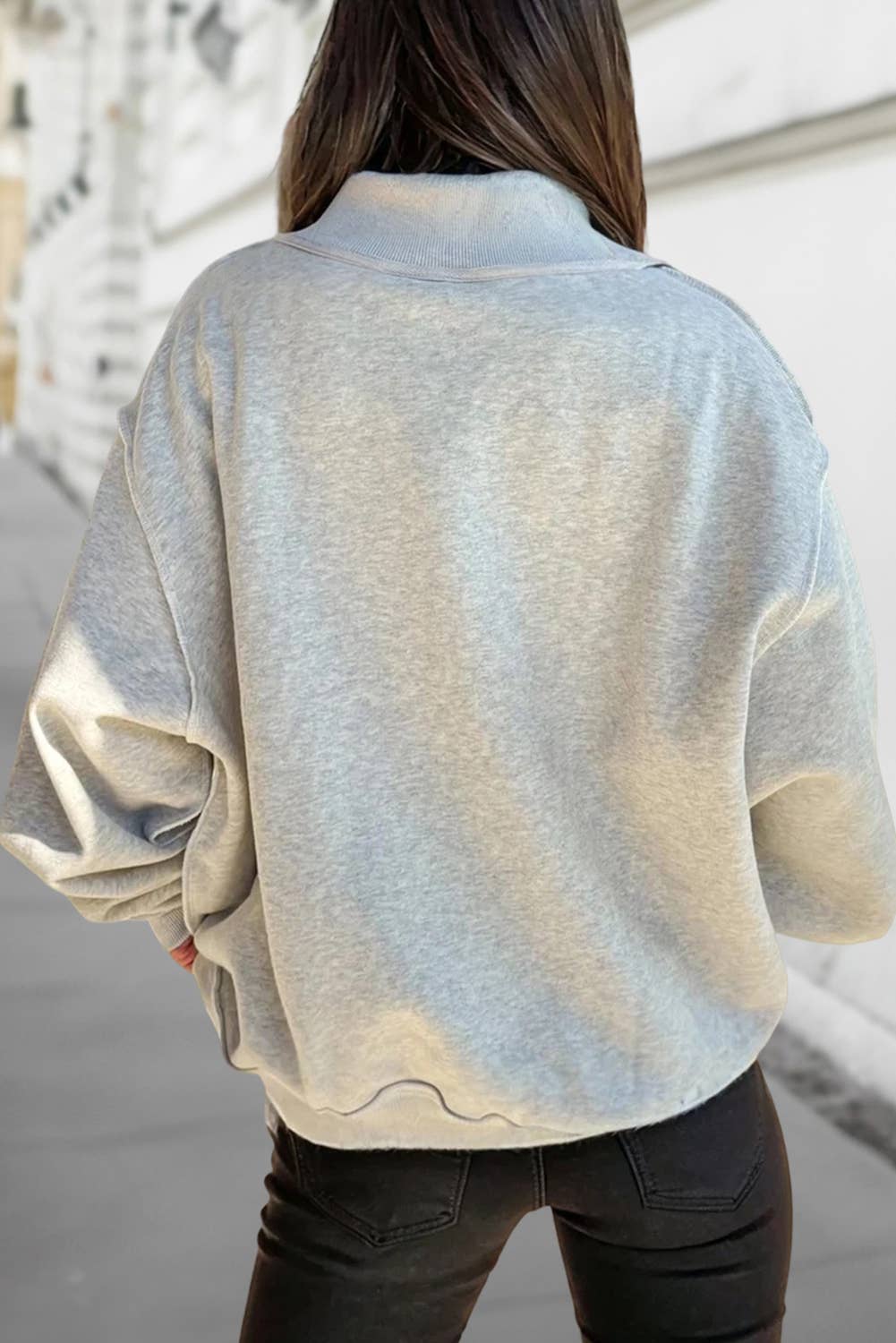 Cozy Reversible Oversize Mock Neck Sweatshirt | S-XL