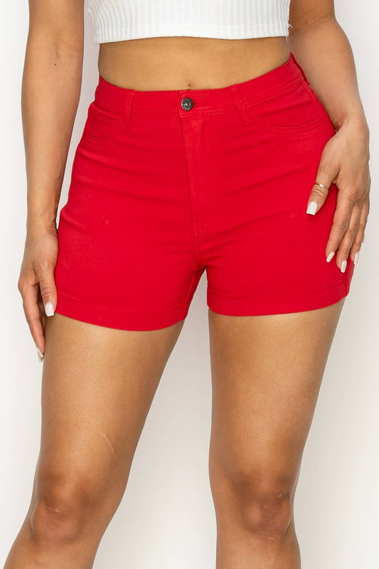 SH-300 HIGH WAISTED SUPER-STRETCH WOMEN'S COLORED SHORTS
