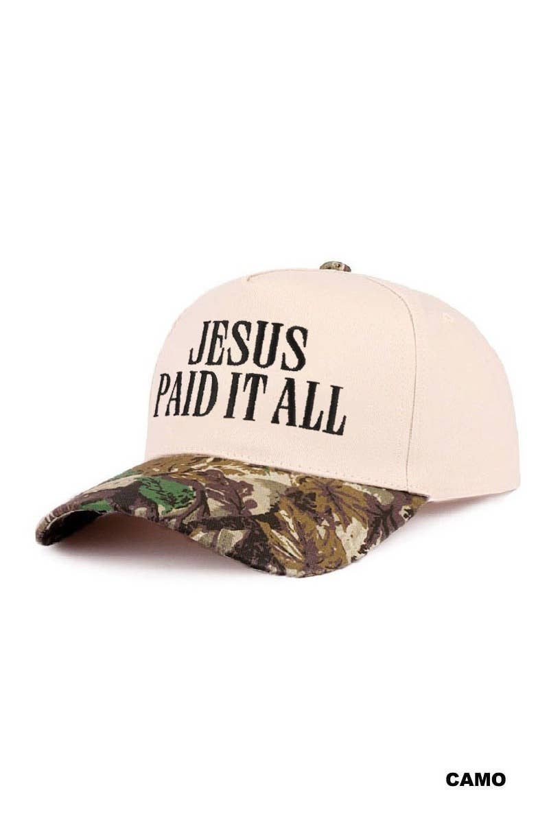 Jesus Paid It All Two Tone Cotton Hat