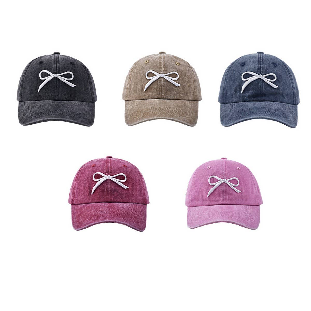New Women's Bow Embroidered Baseball Cap CWAH1239
