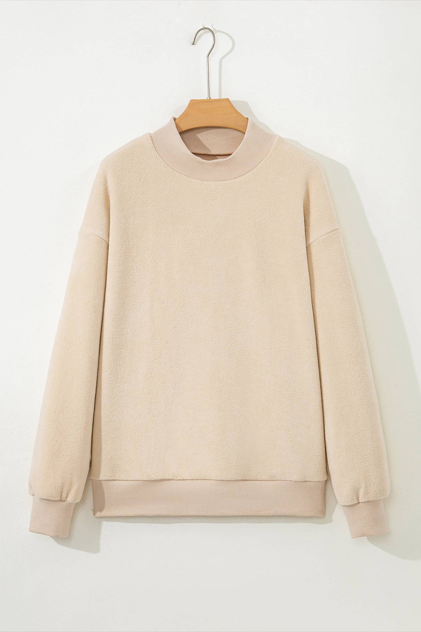 Oversize Drop Shoulder Reversible Mock Neck Sweatshirt| S-4X