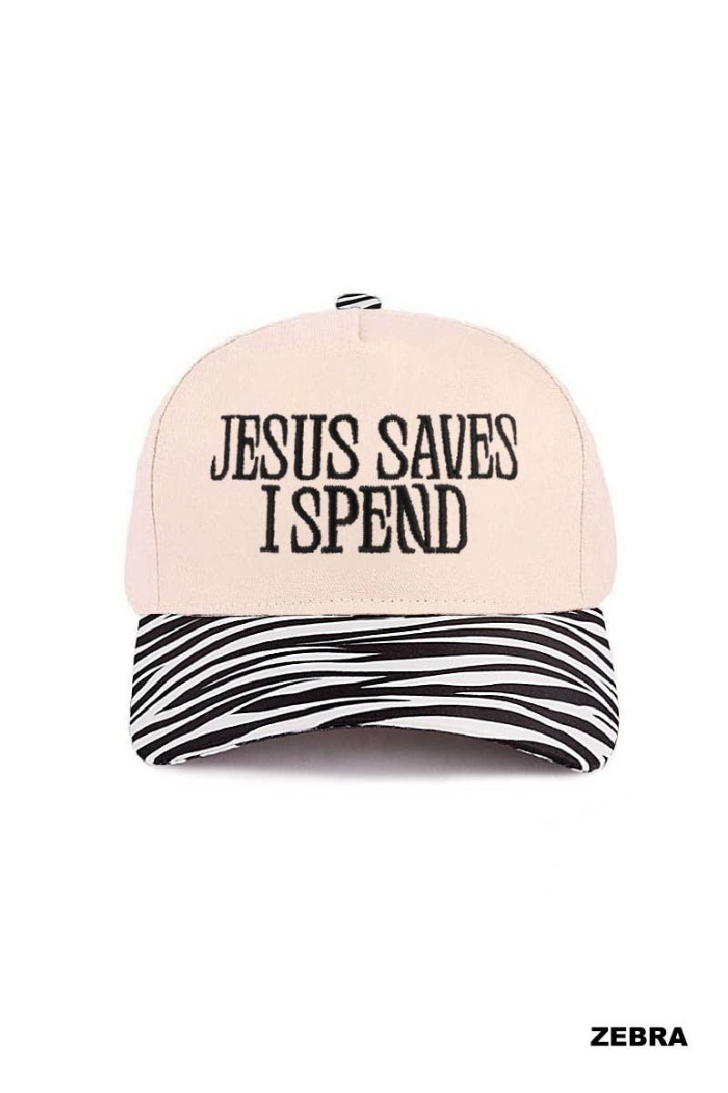 `Jesus Saves I Spend Two Tone Canvas Cotton Cap SI-27995