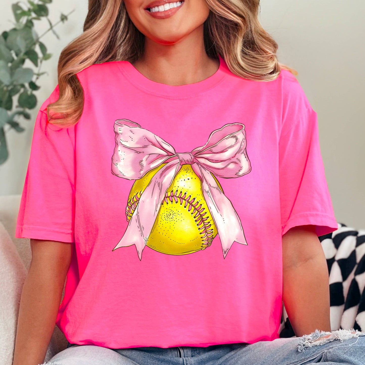 Coquette Softball Graphic Tee  | Comfort Color