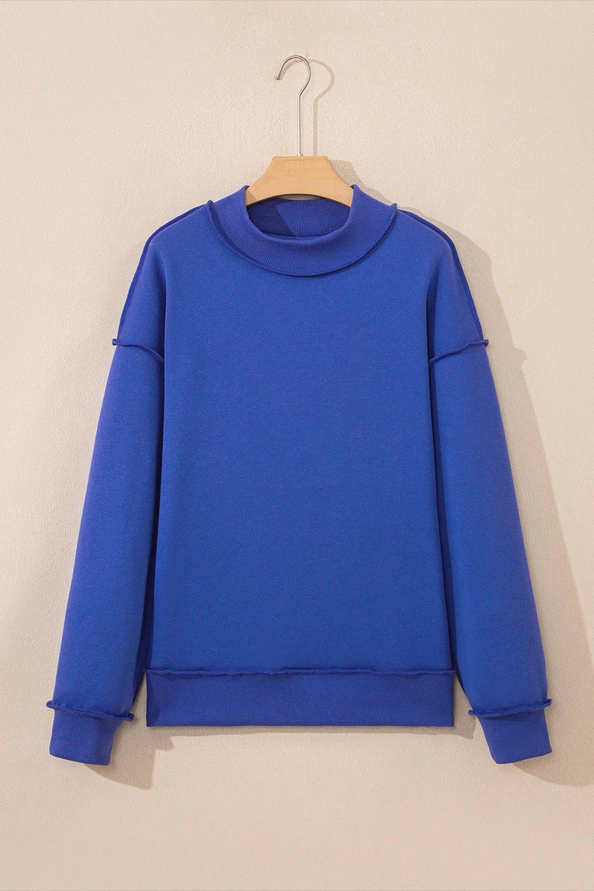 Oversize Drop Shoulder Reversible Mock Neck Sweatshirt| S-4X