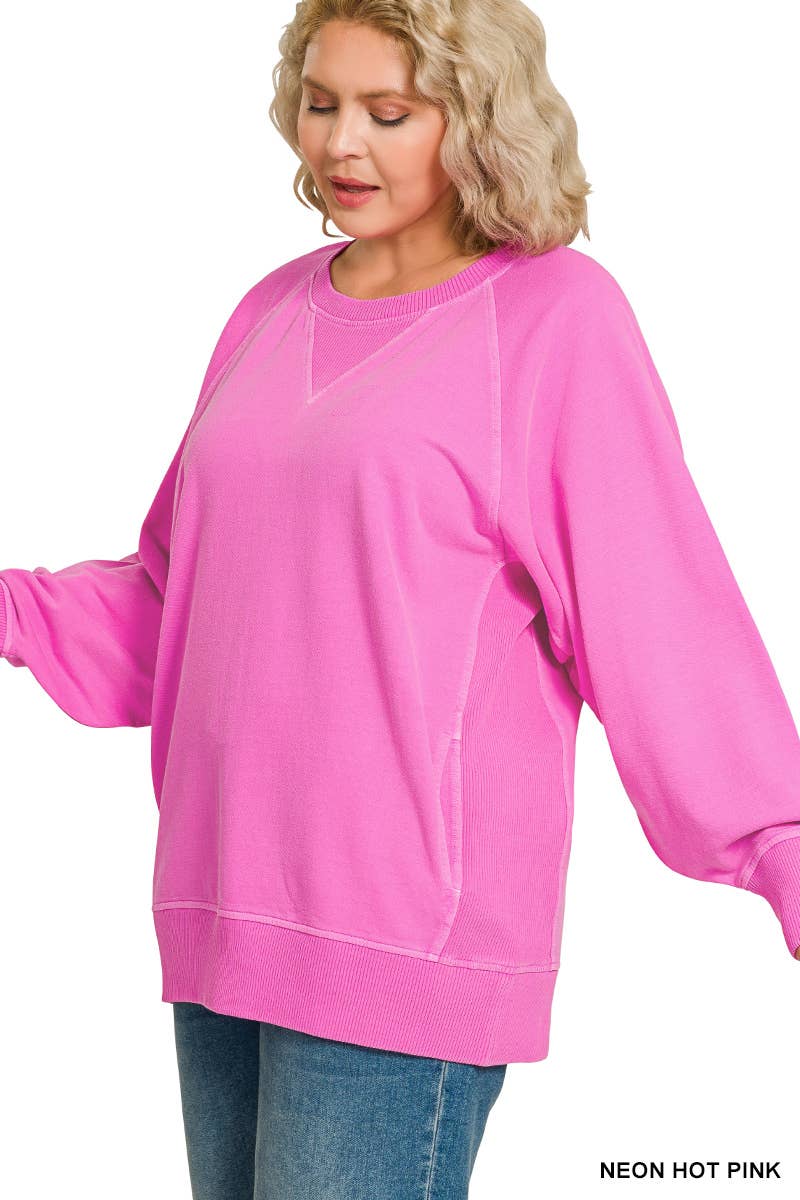 Plus Pigment Dyed French Terry Pullover