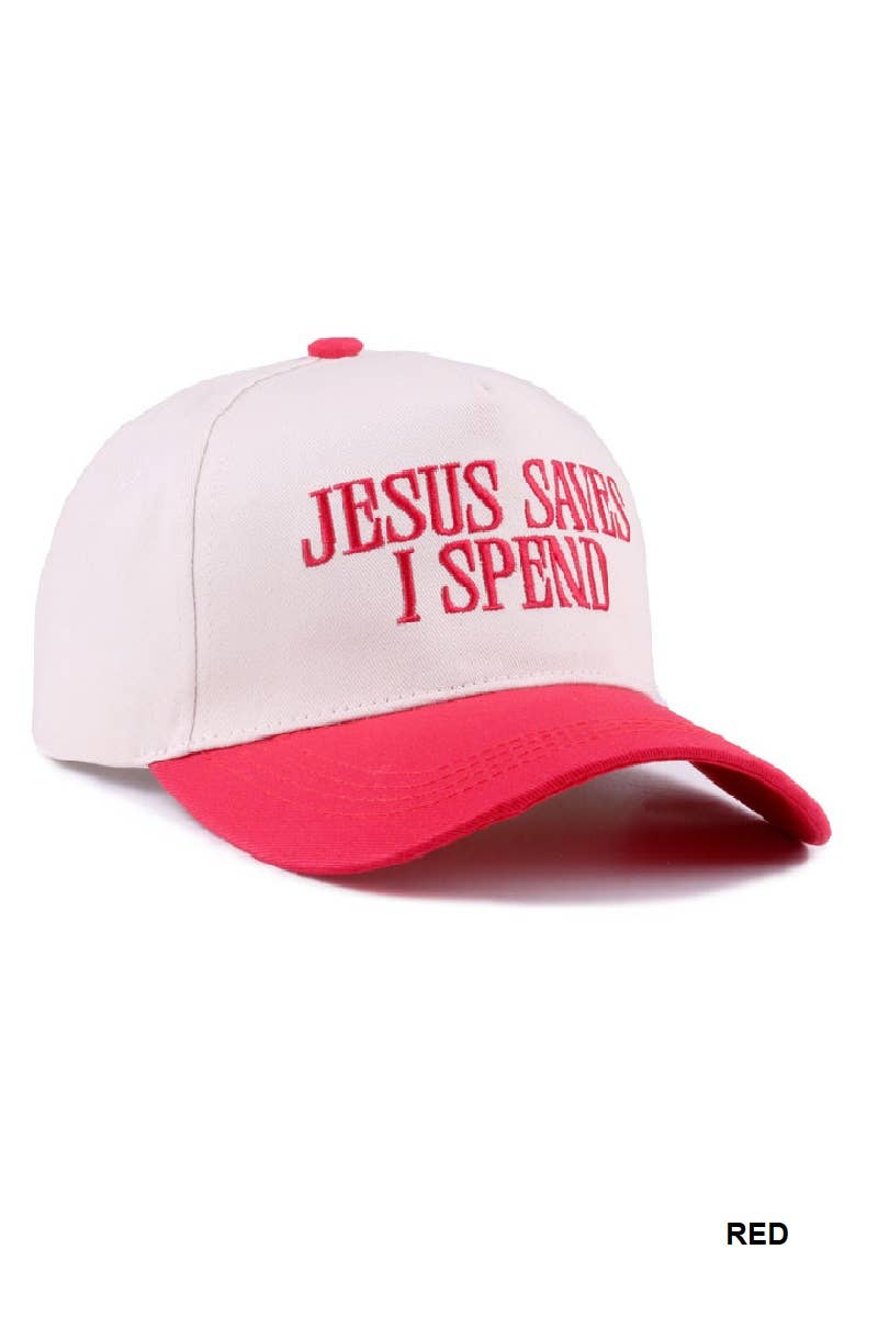 `Jesus Saves I Spend Two Tone Canvas Cotton Cap SI-27995