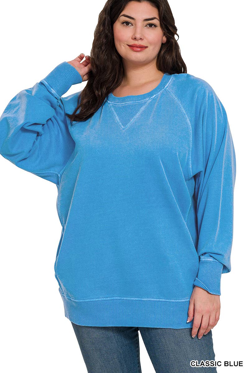 Plus Pigment Dyed French Terry Pullover