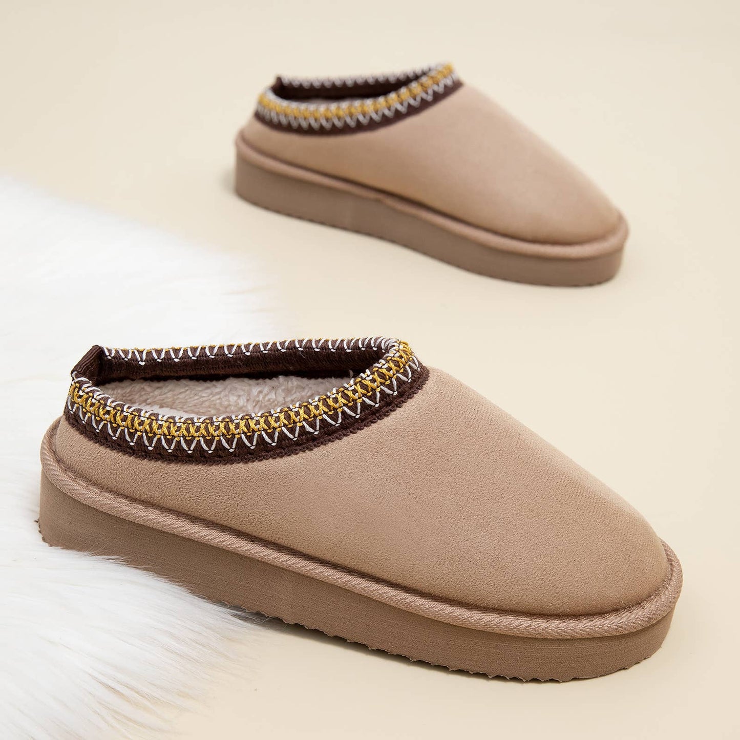 Women Vegan Suede Mini Boots Slippers (Mixed 24 Pairs)