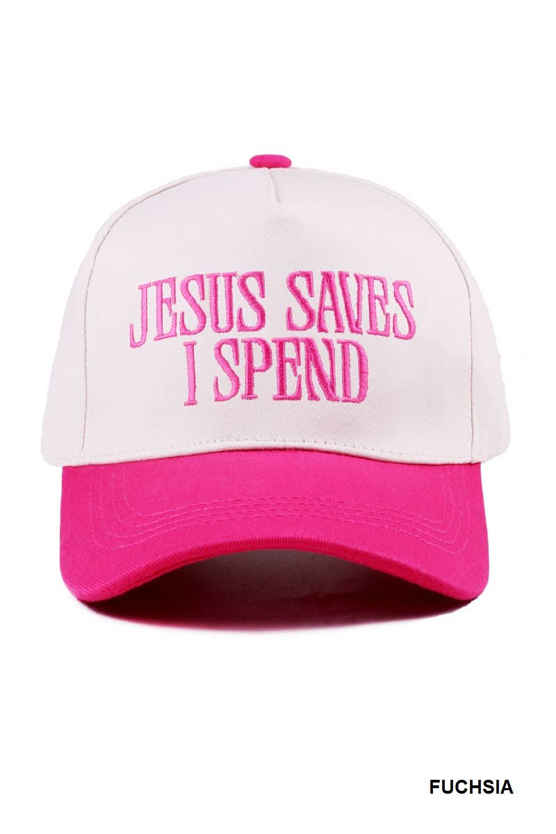 `Jesus Saves I Spend Two Tone Canvas Cotton Cap SI-27995