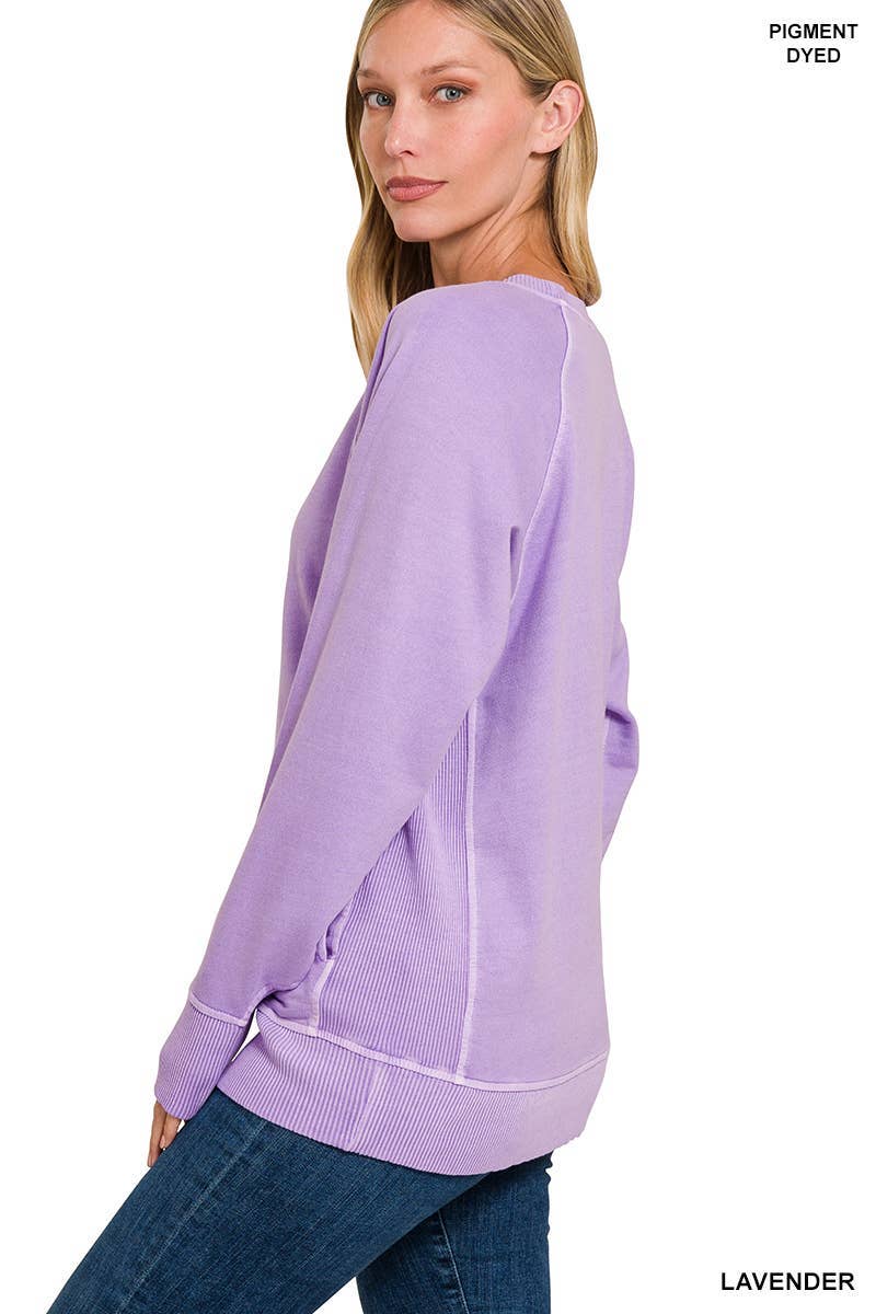 Pigment Dyed French Terry Pullover With Pockets