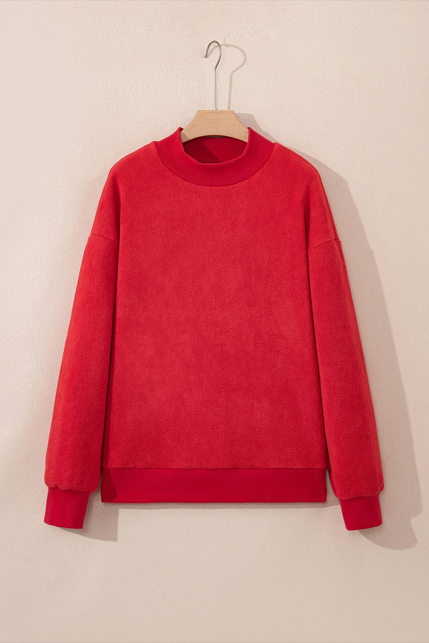 Oversize Drop Shoulder Reversible Mock Neck Sweatshirt| S-4X