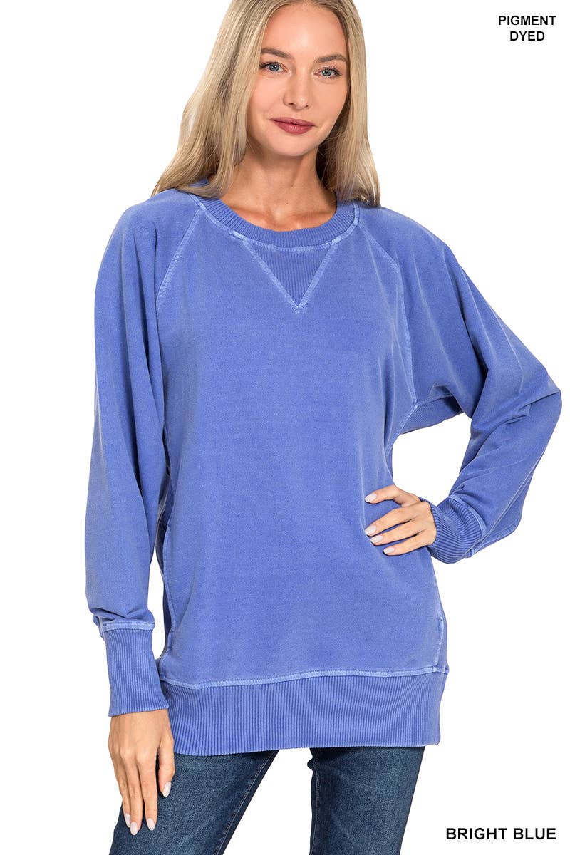 Pigment Dyed French Terry Pullover With Pockets